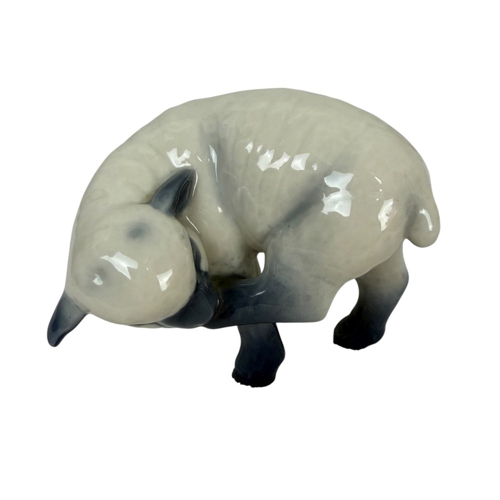 Rare Royal Copenhagen Lamb Figurine 757 Scratching‎ Sheep Porcelain Denmark